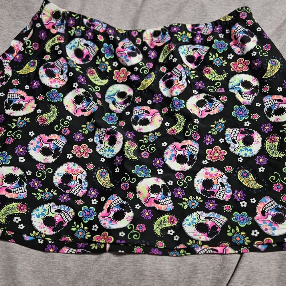Colorful Skull Print Women's Skirt